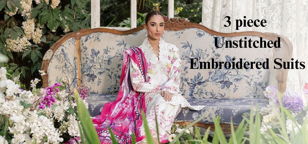 Shop the Latest Embroidered Unstitched Lawn Suits Online